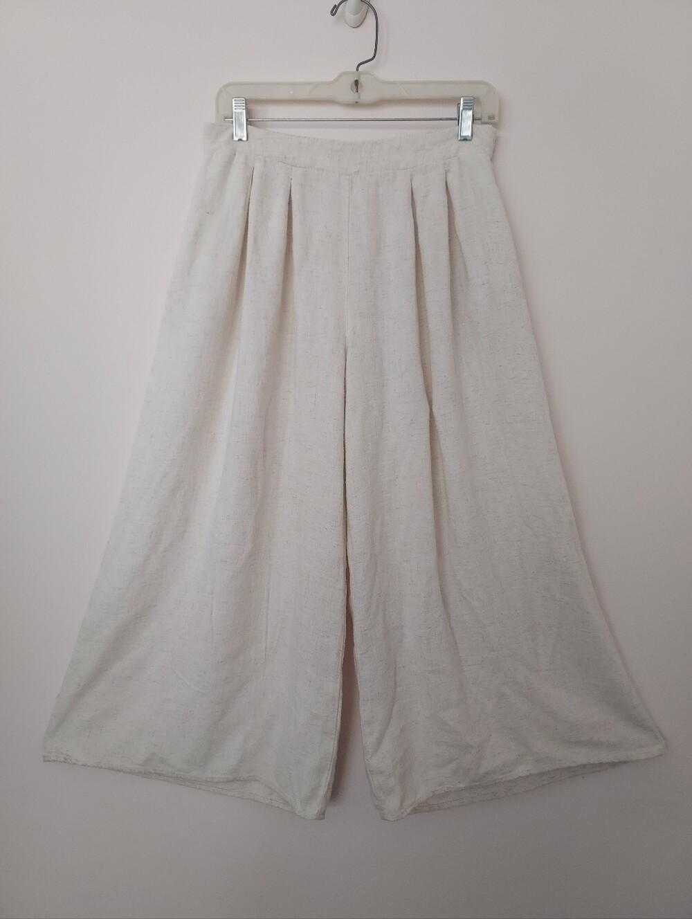 Sienna Sky XL Beige Linen Blend Wide Leg Elastic Waist Pull On Pants Lounge Boho